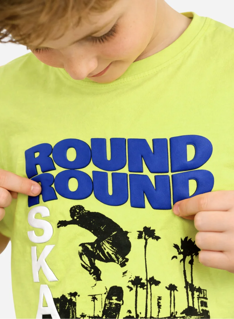 Victor And Jane  Boys Round Round Graphic T-Shirt & Blue Shorts Set for Men | Best Price UAE